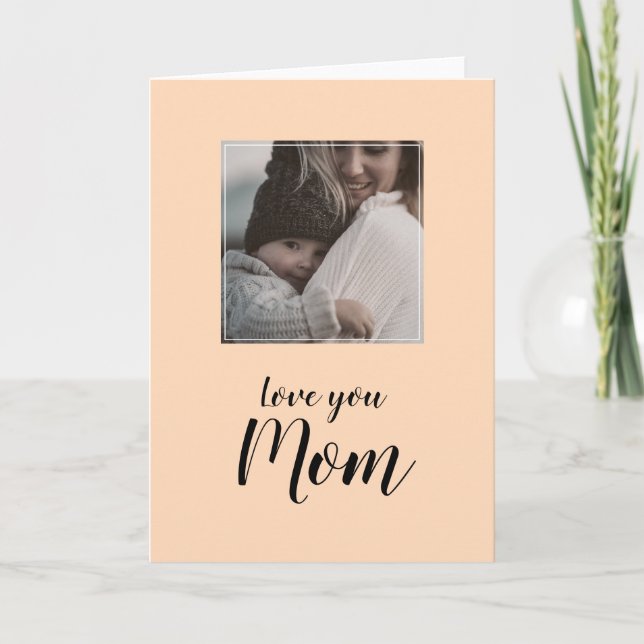 Tarjeta Fotos personalizadas de "Te amo, mamá" (Anverso)