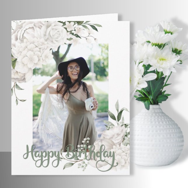 Tarjeta Fotos personalizados Bienvenida de cumpleaños Flor (Subido por el creador)