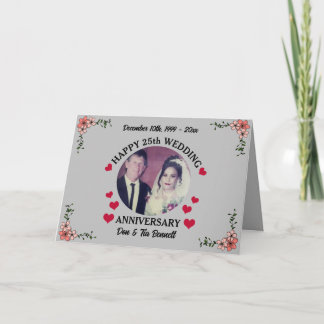 Tarjeta Fotos personalizados Saludo al 25° Aniversario del