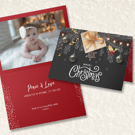 Tarjeta Fotos plegadas de Feliz Navidad