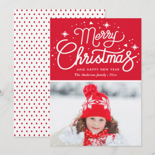 Tarjeta Fotos rojas de navidad mágica
