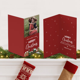 Tarjeta Fotos rojas tradicionales Feliz Navidad
