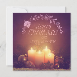 Tarjeta Four burning Advent candles and decoration.