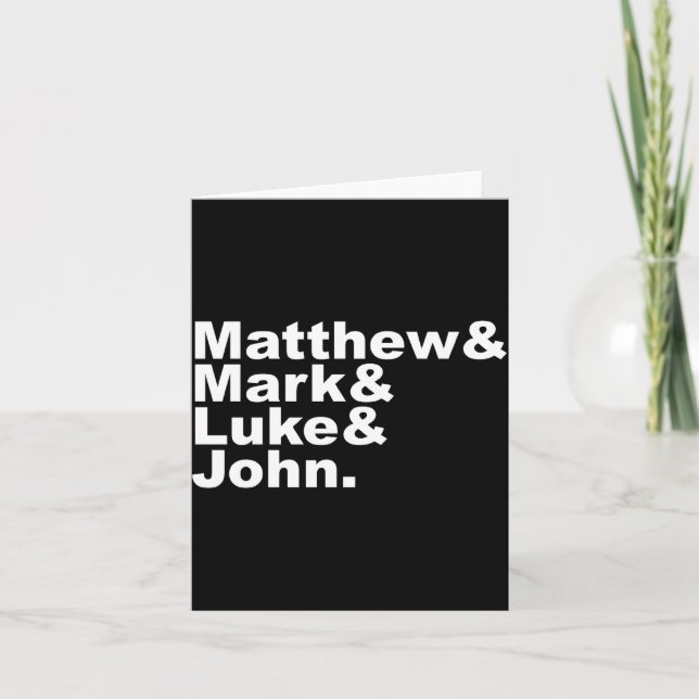 Tarjeta Four Gospels Matthew Mark Luke John Bible  (Anverso)