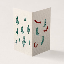 Tarjeta Fox and Tree Christmas Card: Simple