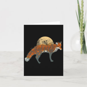 Tarjeta Fox Beauty Animal Fall Tree Forest Vintage Fox