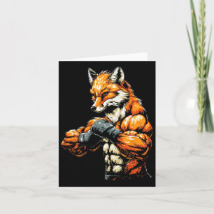 Tarjeta Fox Boxing Fox Boxing Muscular de apariencia dura