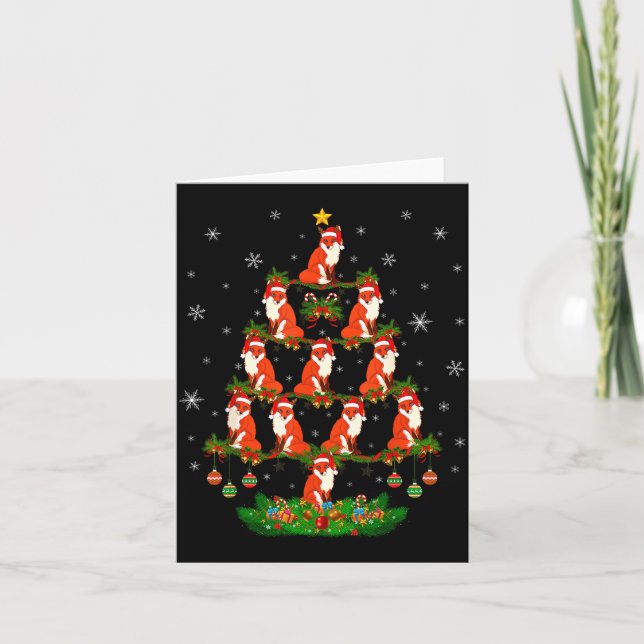 Tarjeta Fox Christmas Tree Funny Xmas Lover  (Anverso)