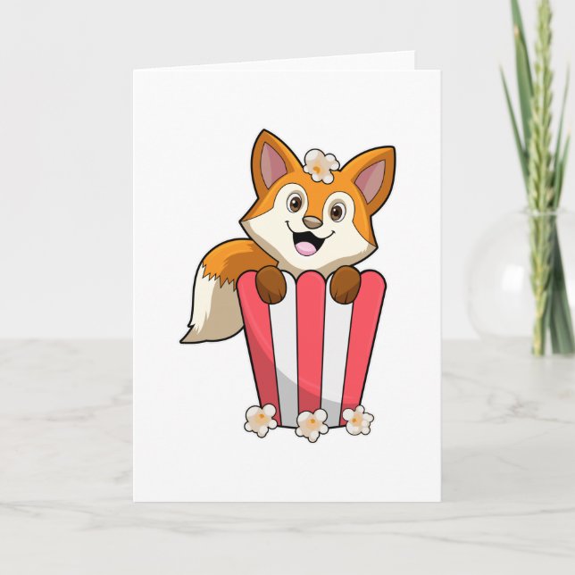 Tarjeta Fox comiendo con popcorn (Anverso)