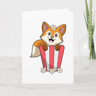 Tarjeta Fox comiendo con popcorn