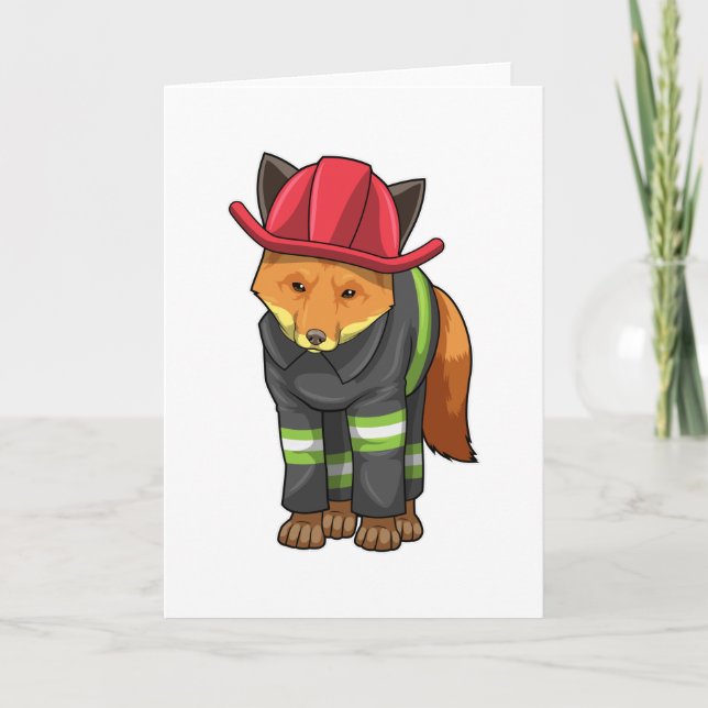 Tarjeta Fox como bombero con casco (Anverso)