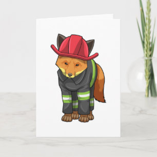 Tarjeta Fox como bombero con casco