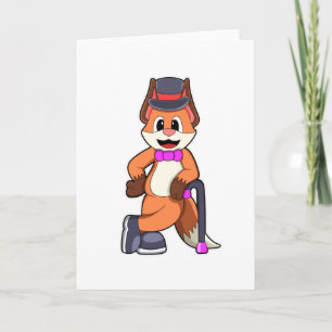 Tarjeta Fox como Caballero con Gorra y Palo