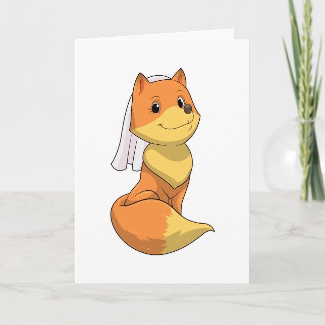 Tarjeta Fox como novia con velo (Anverso)