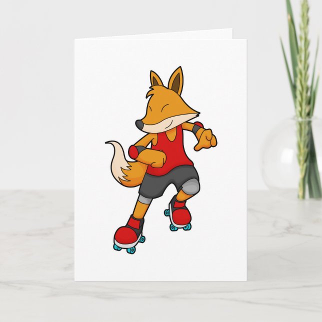 Tarjeta Fox como patinador con patines de rodillos (Anverso)