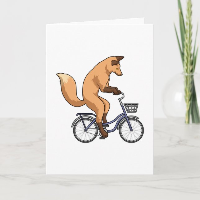 Tarjeta Fox con bicicleta (Anverso)