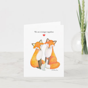 Tarjeta Fox Couple Foxy Pareja Aniversario de Amor Valentí