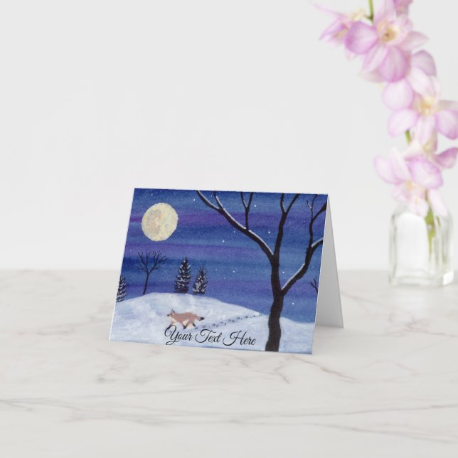 Tarjeta Fox de luna llena (Orquídea)