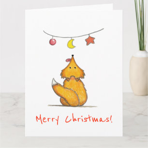 Tarjeta Fox de mano corta / Feliz Navidad