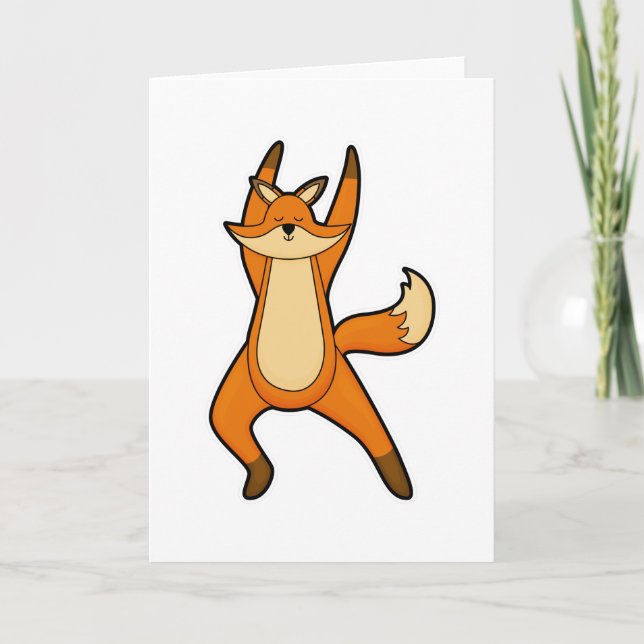 Tarjeta Fox en ejercicio de Stretching de Yoga (Anverso)