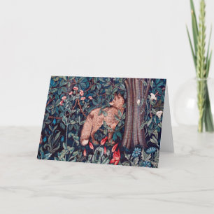 Tarjeta Fox en el bosque, William Morris