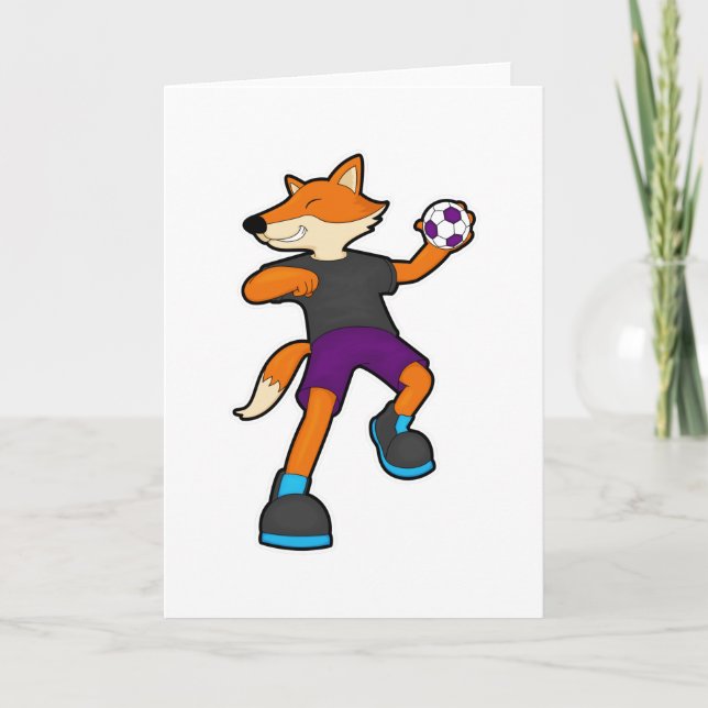 Tarjeta Fox en jugador de balonmano con balonmano (Anverso)