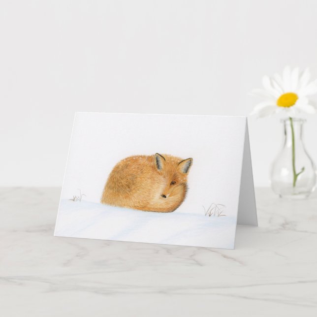 Tarjeta Fox en los Navidades de nieve (Planta pequeña)