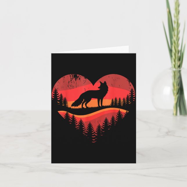 Tarjeta Fox Heart Valentines Animal Fox Lover Men Women Gi (Anverso)