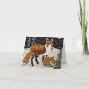 Tarjeta Fox Mother y Cub Notecard