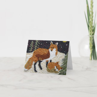 Tarjeta Fox Mother y Cub Notecard