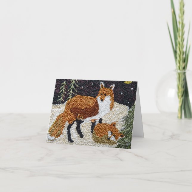 Tarjeta Fox Mother y Cub Notecard (Anverso)