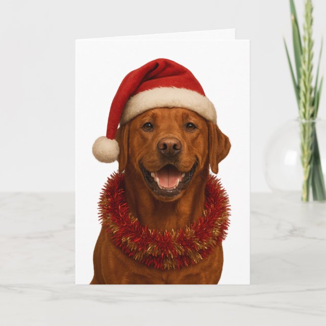 Tarjeta Fox red Labrador Retriever Christmas card (Anverso)