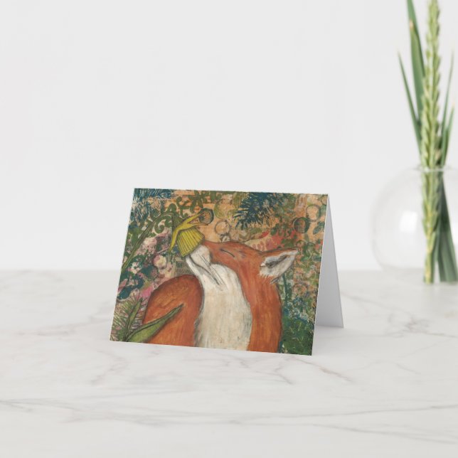 Tarjeta Fox rojo y narciso Ceville del arte de las (Anverso)