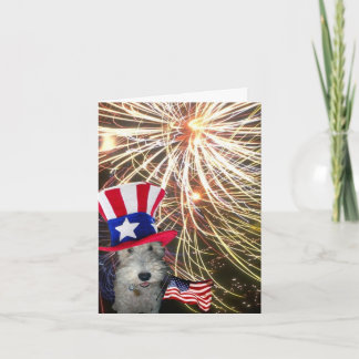 Tarjeta Fox terrier del alambre que celebra Día de la