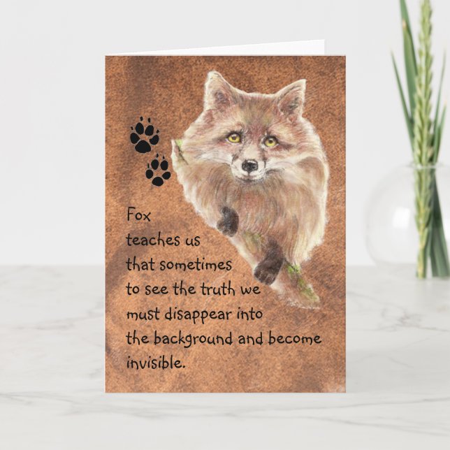 Tarjeta Fox, Tótem Animal, Guía Espíritu, Símbolo (Anverso)