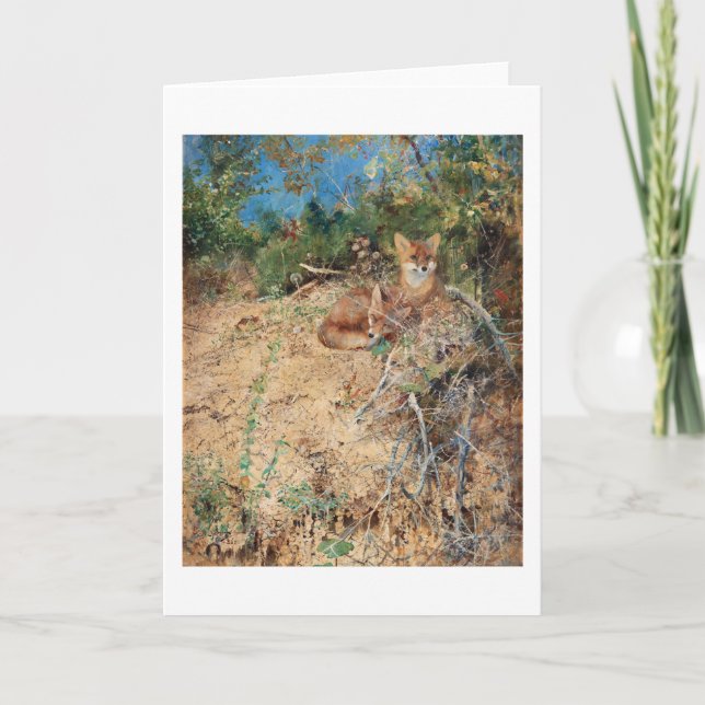 Tarjeta Foxes, Bruno Liljefors (Anverso)