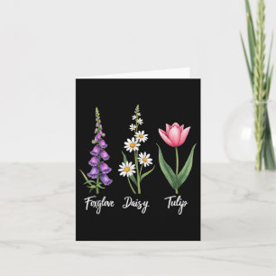 Tarjeta Foxglove Daisy Tulip Floral Chica Mamá Flor Diseño