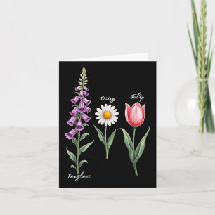 Tarjeta Foxglove Daisy Tulip Flower Design Floral Chica Ma