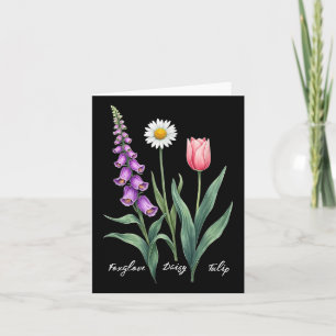 Tarjeta Foxglove Daisy Tulip Flower Design Floral Chica Ma