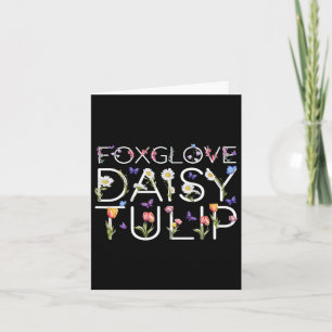 Tarjeta Foxglove Daisy Tulip Sutil Floral Anti-Trump Resi