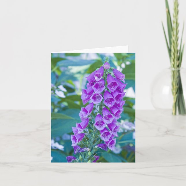 Tarjeta "Foxglove púrpura del bosque # 1" (Anverso)