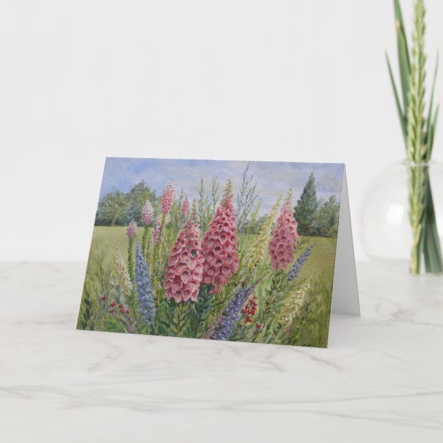 Tarjeta Foxgloves - recuerdos (Anverso)