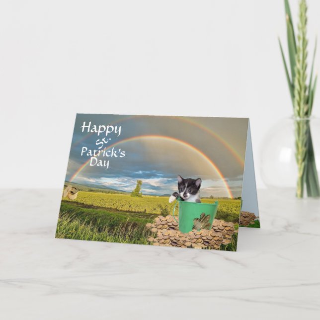 Tarjeta Foxi Moxi Cat's St. Patrick's Day (Anverso)