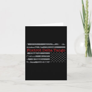 Tarjeta Foxtrot Delta Tango Flag Vintage Upside Down Usa F