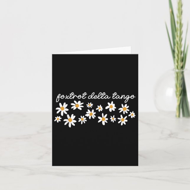 Tarjeta Foxtrot Tango Delta Groovy Retro Funny (Anverso)