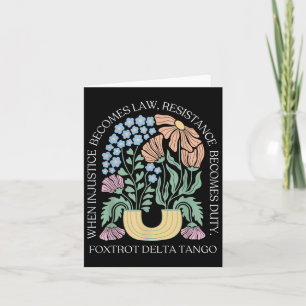 Tarjeta Foxtrots Delta Tangos Funny Flower Boho