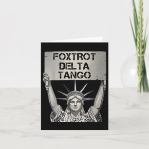 Tarjeta Foxtrots Delta Tangos se resisten a la estatua de