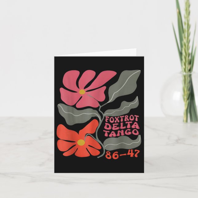 Tarjeta Foxtrots Deltas Tangos 86 47 Flores Boho (Anverso)
