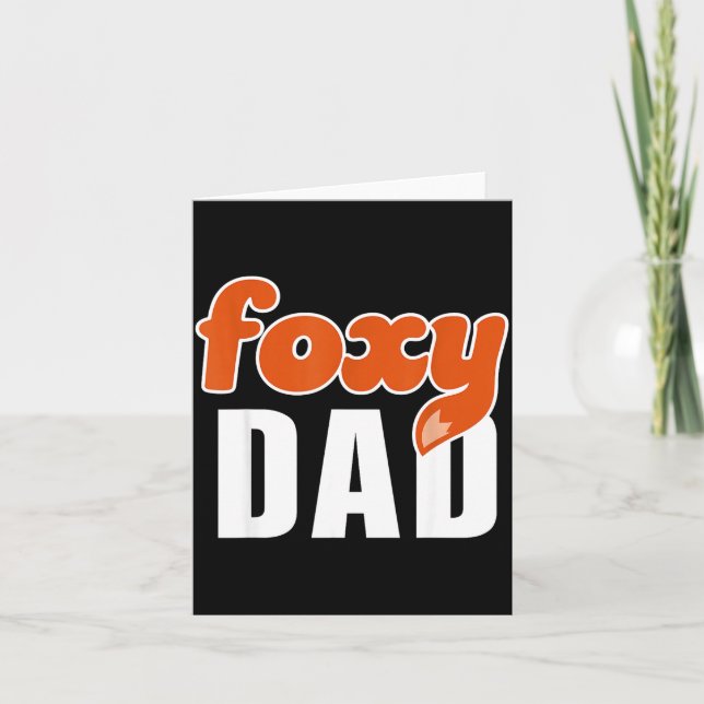 Tarjeta Foxy Dad Shirt Funny Father Gift Cute Fox Cartoon  (Anverso)
