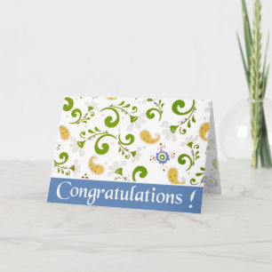 Tarjeta Fractal de Flowers Blue felicitaciones